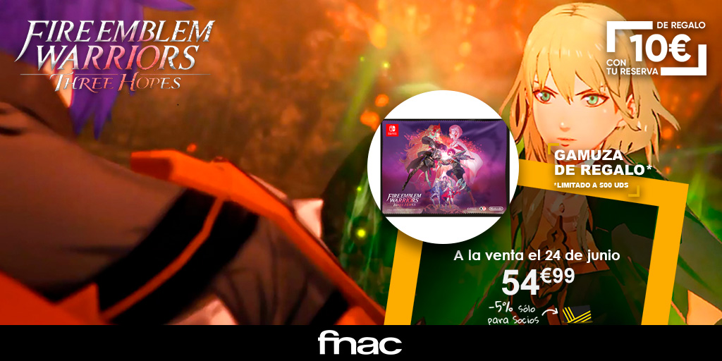 Fnac_Gamers's tweet photo. El azote sombrío traerá la desesperación a #Fodlan🔥

¿Te alzarás contra la injusticia o sucumbirás ante mí?⚔️

Las llamas de la guerra se prenden una vez más en #FireEmblemWarriorsThreeHopes. Resérvalo y llévate una gamuza + cupón de 10€ de regalo
👉https://t.co/BBybr3rRvq https://t.co/E8CYWZOQ7u