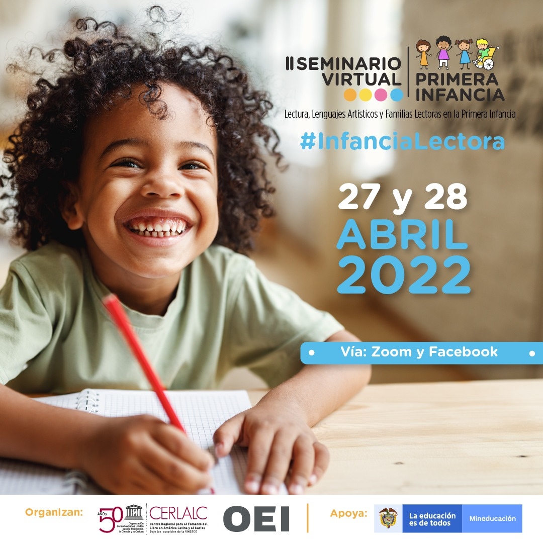 Cerlalc's tweet photo. #NoticiaCerlalc
📌Hoy es el día2️⃣del II Seminario Iberoamericano de Primera Infancia, “Lectura, Lenguajes Artísticos y Familias Lectoras en la Primera Infancia”📚#Infancialectora
⏰9️⃣AM
📋Acompáñanos acá👇
Día2️⃣:https://t.co/if1z8mIslj
@Cerlalc y @EspacioOEI
@Mineducacion https://t.co/vDIAO7R4kC