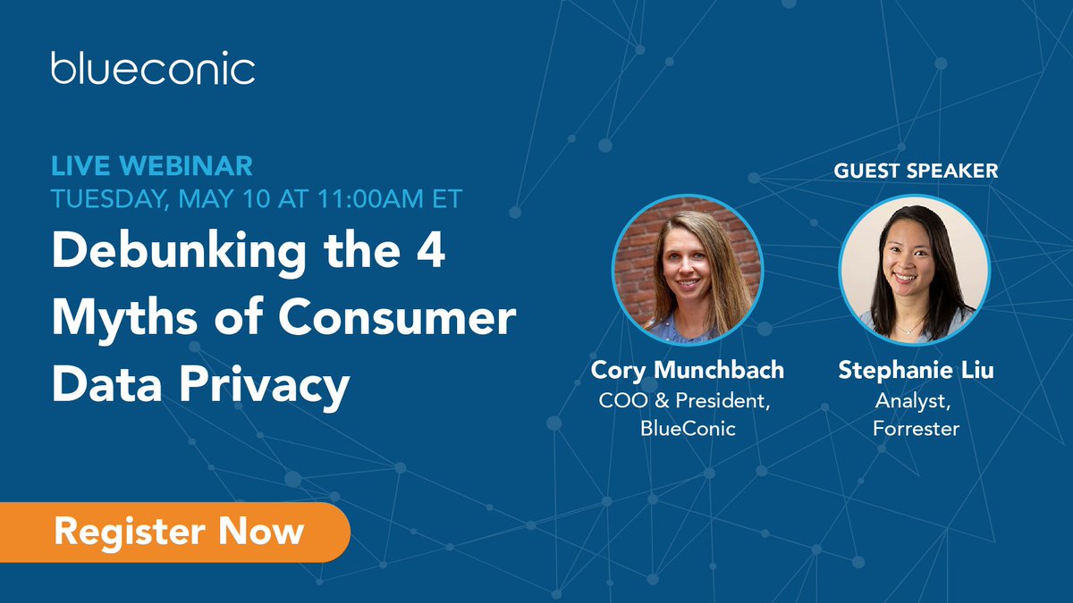 On May 10th, <a href="/forrester/">Forrester</a> analyst and guest speaker Stephanie Liu joins <a href="/BlueConic/">BlueConic</a> COO and President Cory Munchbach to debunk 4 myths of #ConsumerDataPrivacy that are holding #marketers back.
 
Register now: bit.ly/3xUy2NF 
 
#webinar #ConsumerData #MarketingOps