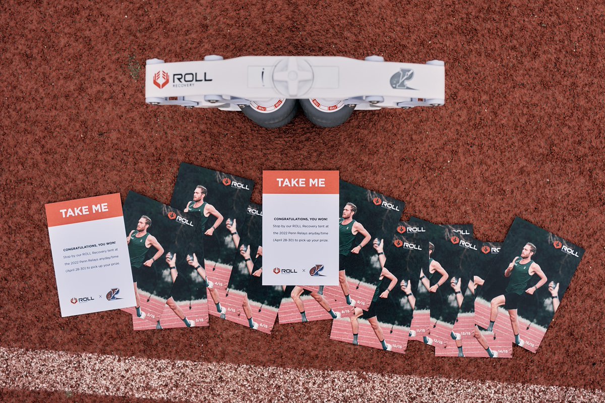 ROLLRecovery's tweet photo. Track season is here! Penn Relays is the oldest & largest track & field competition in the US since 1895. Be on the look out for one of these cards around this iconic facility. If you find one, take it, & stop by our ROLL Recovery tent. #DigDeeper #R8Plus #2022PennRelays https://t.co/ug5pfEKGyu