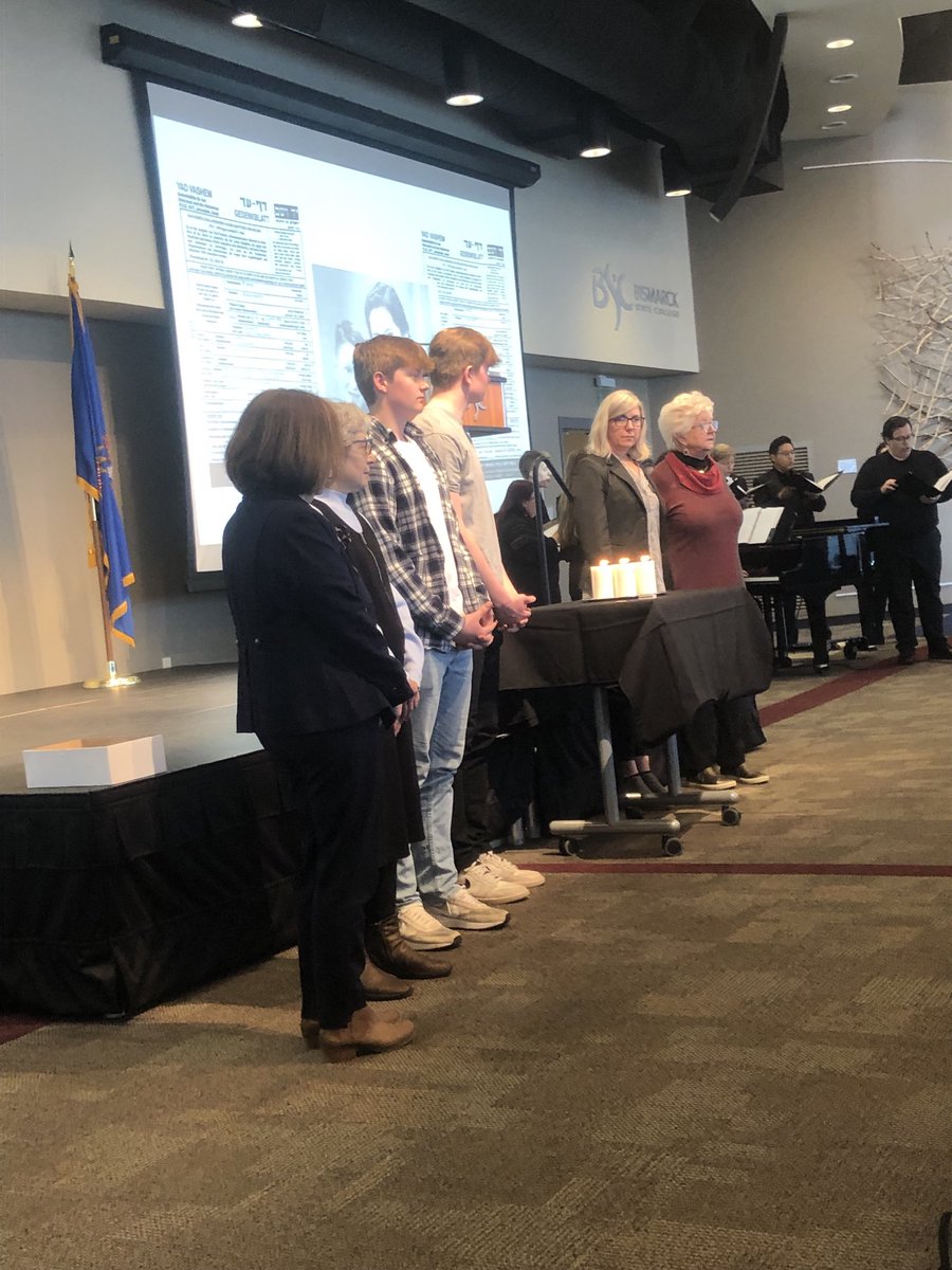 SteveHunegs's tweet photo. Thank you: Bismarck State College (Pres. Doug Jensen); North Dakota National Guard (Gen. Jackie Huber); AG Drew Wrigley; Bismarck Veterans Public Library; Temple Beth El (Fargo) &amp; Dina Butcher for telling her family’s story &amp; Joy Wezelman—for 4/26 Yom HaShoah commemoration. https://t.co/y5nScDJPmf