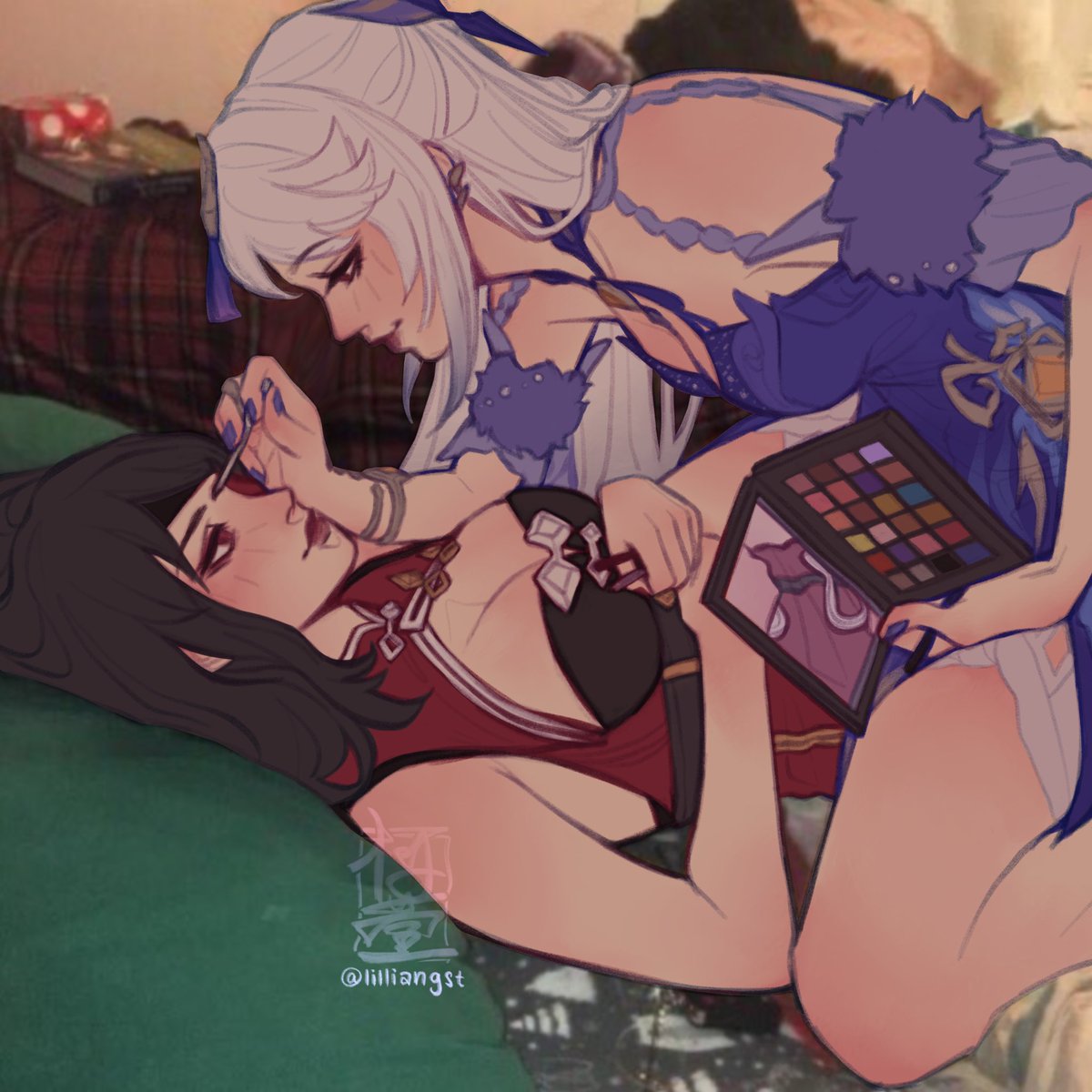 lilliangst's tweet photo. my contribution to lesbian visibility week 👍 #eulamber #beiguang #wowwomen #原神 https://t.co/w7V2R6V2Ek