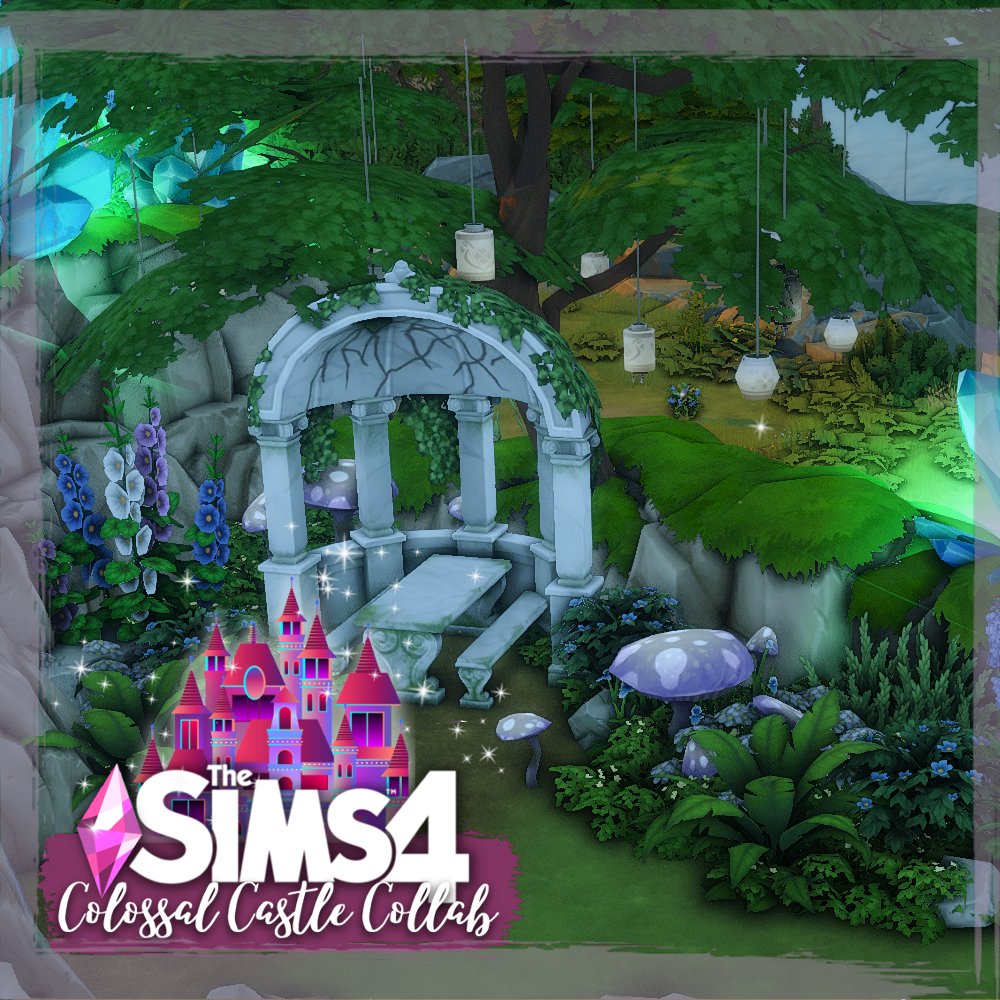 Cozy_Simmer's tweet photo. Another set of pics of my castle for the #TS4ColossalCastleCollab ! Only one more post and then we'll go back to my regular scheduled posts! I hope at least hehe! โฅ Anyways, I really love the lil seating space under the tree! https://t.co/QjUuF9WX1I