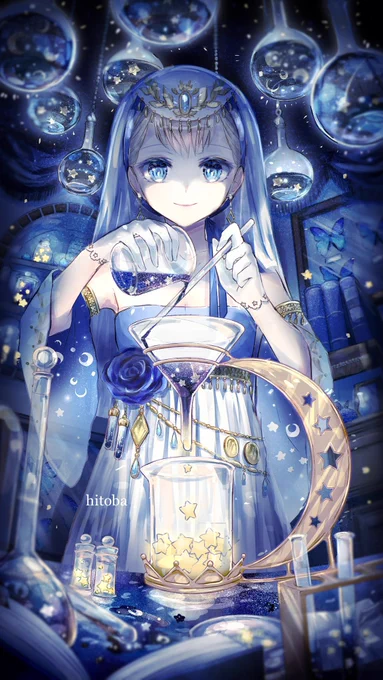 #古いけど今も好きな自分の絵
「星を採る」をテーマに好きを詰め込んだ今も大好きなイラスト🌌💫 