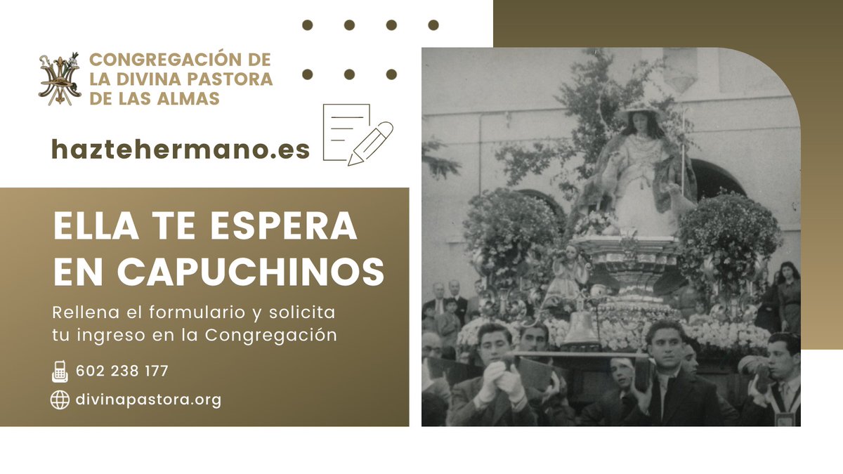 ¿Eres devoto de la #DivinaPastora? Ella te espera en su redil 💐👒 #cofradíasMLG 

haztehermano.es