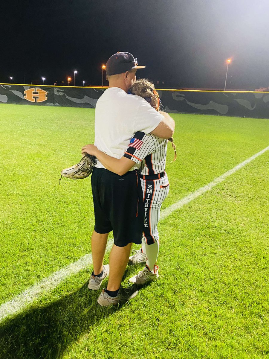 Brookeotto07's tweet photo. Last night was the last time I ever got to step foot on the field with my dad as the coach. Thank you for making my high school softball career so fun and so hard to say goodbye. It wouldn’t have been the same without you. I love you dad! #daddysgirl https://t.co/4WnGvCn8Z3