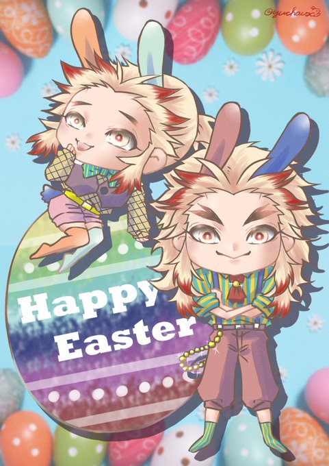 ゅちゃさんがTwitterに投稿した煉獄杏寿郎(鬼滅の刃)のイラスト。