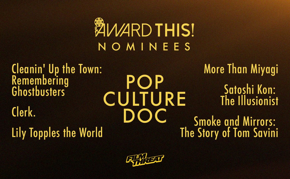 Have you seen all the #AwardThis Best Pop Culture Documentary nominees? If not, there's still time before the <a href="/FilmThreat/">Film Threat</a> ceremony on Saturday, May 21.
filmthreat.com/news/presentin… #AwardThis2022 #SupportIndieFilm #FilmThreat