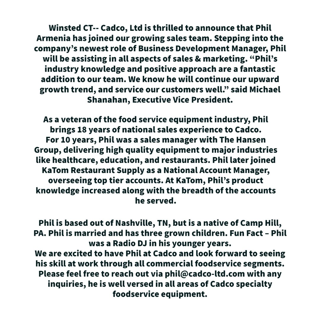 Meet Phil!
-
cadco-ltd.com/contact.php
-
#newemployee #cadco #welcome