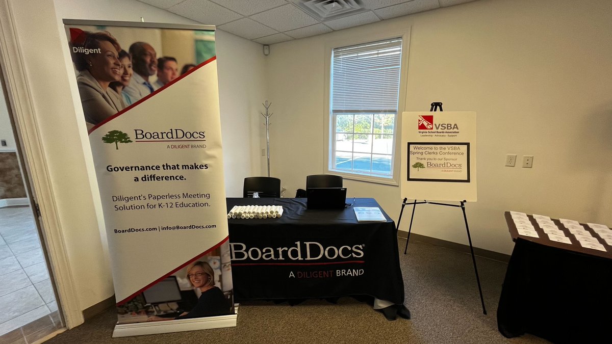 boarddocs's tweet image. We&apos;re pleased to sponsor @VASchoolBoards Clerks Conference today! @BoardDocs is a proud partner of VSBA offering preferred pricing for VSBA members. Talk to Patrick at our table to learn how we improve the governance process for Virginia school divisions! #VSBAClerks