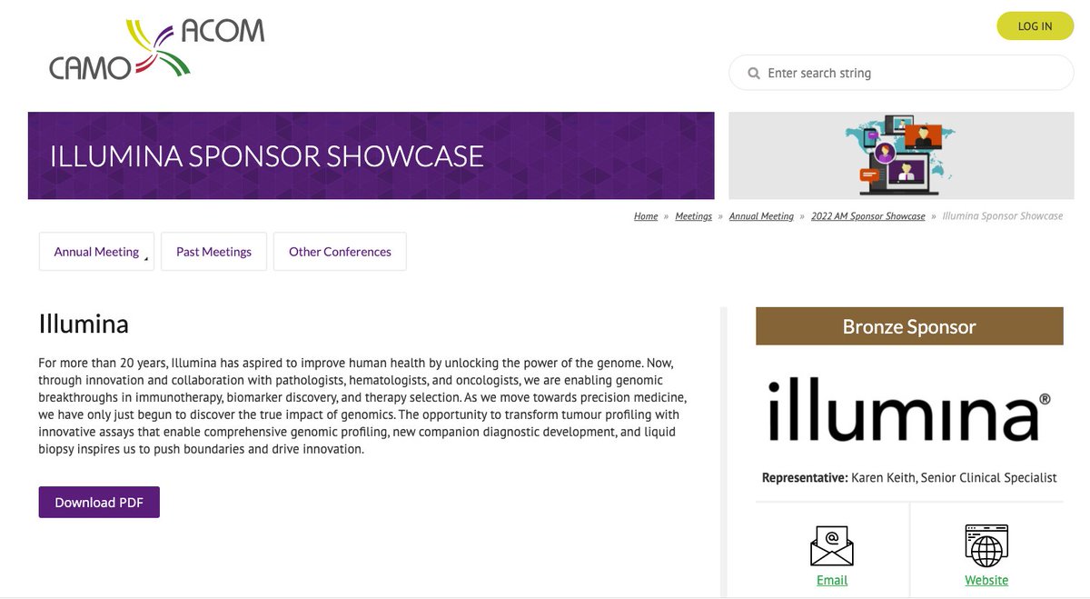 Illumina is proud to sponsor CAMO Annual Scientific Meeting (April 28, Virtual). Connect with us and book a One-on-One meeting. camo-acom.ca/Sponsor-Showca…