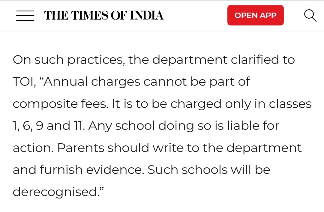 As per law in #Haryana, #Schools can charge #annualfee only in class 1,6, 9 &amp; 11 !
But every school is charging for all classes.
Why shouldn't the DEO's be sacked for not taking action against schools <a href="/mlkhattar/">Manohar Lal</a> ? 
The <a href="/cmohry/">CMO Haryana</a> looks so helpless <a href="/PMOIndia/">PMO India</a> !

<a href="/ParentsGurgaon/">Gurgaon Parents Association</a>