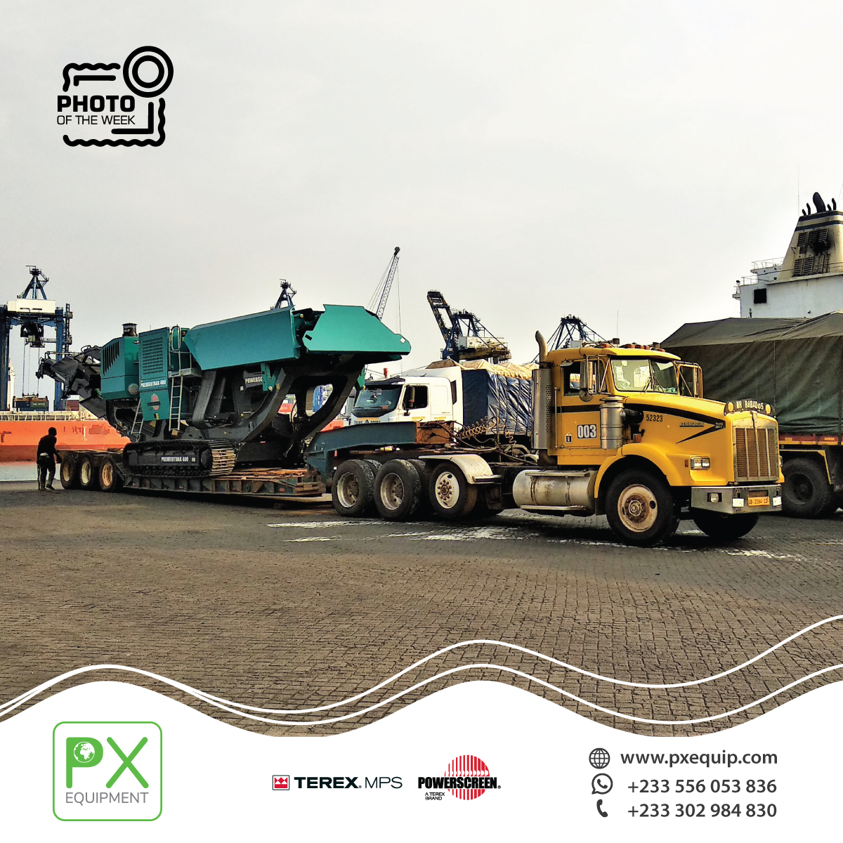 #RarePhoto of Equipment Arrival #PremierTrak400 #jawcrusher . Happy Customer!

Contact us: +233 302984830 Whatsapp: +233556053836

#pxphotooftheweek #powerscreen #spareparts #crushing #aggregate #mining