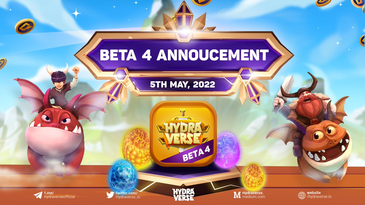Hydraverse_io's tweet photo. 🎉 BETA 4 WILL OFFICIALLY BE LIVE ON MAY 5TH 

⏰Time: 00:00 UTC May 5th.

🎖 BETA 4 will last for 30 days, exciting races are waiting for you! Be well prepared for this endless journey, Dragon Trainers!

#Hydraverse #P2E #BETA https://t.co/T6OYW3kHJQ