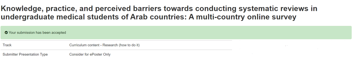 Sudananalytics's tweet photo. has been accepted as an Eposter at AMEE  2022 conference in Lyon, France, from 27-31 August. https://t.co/zTBIBt435L