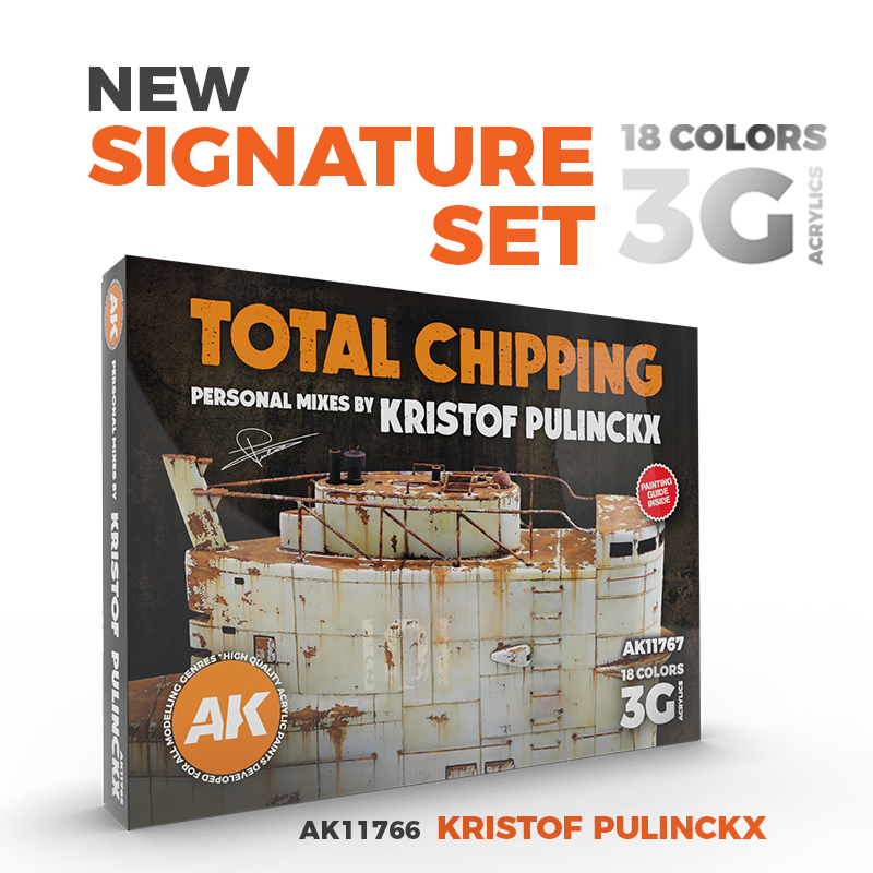 Ak_Interactive's tweet photo. SIGNATURE SET – TOTAL CHIPPING – KRISTOF PULINCKX SET
Incluye 18 colores acrílicos útiles para reproducir efectos de desconchones en vehículos militares, naves Sci-Fi, vehículos civiles, escenografía, etc.
👇👇
https://t.co/SWXL181JR9
#AKNews #AKInteractive #SignatureSet https://t.co/YZ7Kqx9Os8