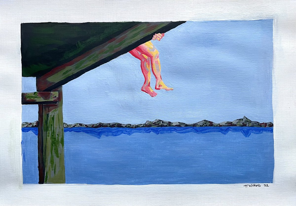 Trying my hand at a slightly different style of #art - (I have only ever done very #abstract pieces until now)

The Calm (Acrylic on Card) 28/04/22.

#artistsontwitter #artist #learning