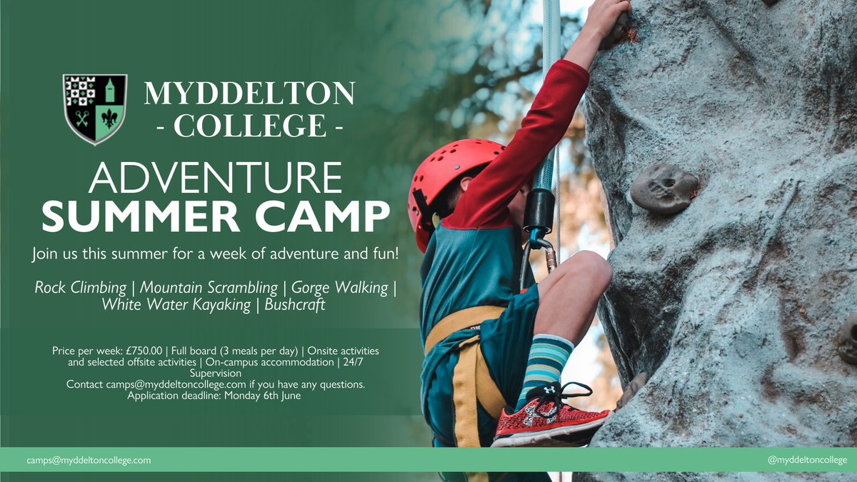 This year, we're expanding our #AdventureEducation into a Summer Camp open to boys and girls aged 11 - 17.

Spaces are limited for our one-week #SummerCamp, so be sure to reserve your spot before Monday 6th June.