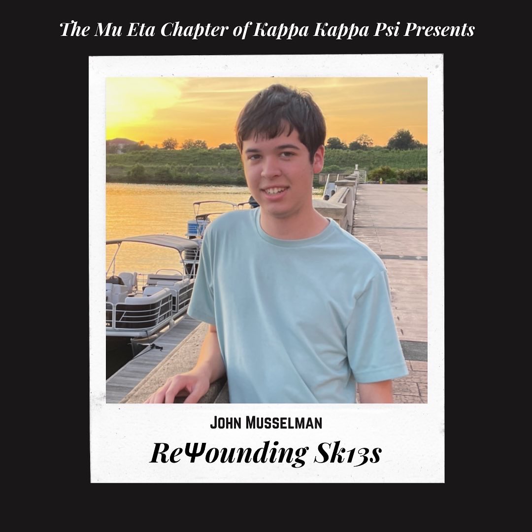 MuEtaKKPsi's tweet photo. ⭐️⭐️⭐️⭐️⭐️

Help us welcome our thirteen and fourteen!

First our thirteen, John Musselman a.k.a. ReΨounding Sk13s. John is an alto saxophone player from the class of 2025 majoring in mathematics with a minor in music! https://t.co/QaF6PVzbBu