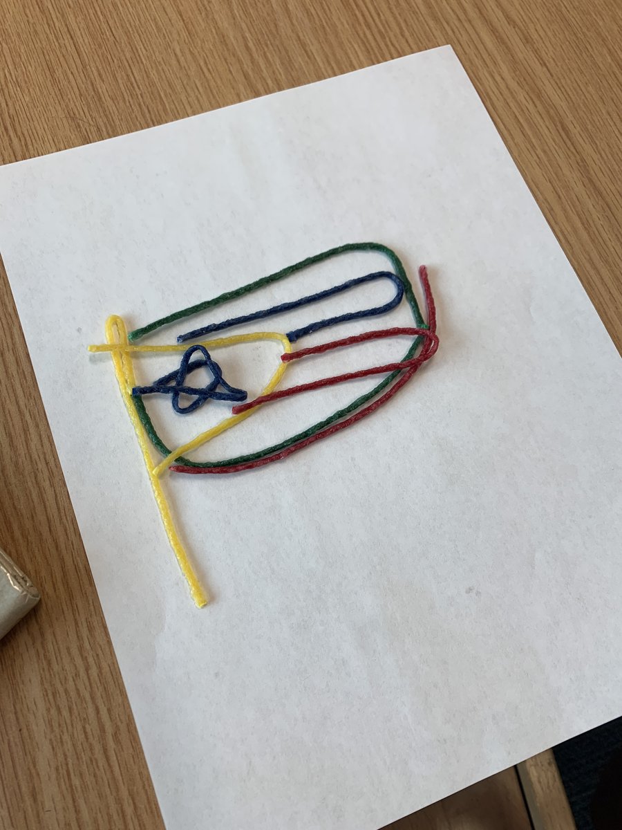 APonderLibrary's tweet image. Our 2nd graders are creating symbols of their favorite day with Wikki Stix.  Can you guess the day?