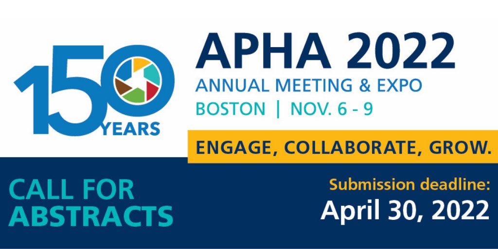 April 30 is the deadline - that's this Saturday. Share your research with the largest public health audience. Submit an Abstract for the 2022 APHA Annual Meeting today. secure.apha.org/imis/hubb
#APHA2022 <a href="/PublicHealth/">APHA</a> <a href="/nationshealth/">The Nation's Health</a> #Boston #APHA150