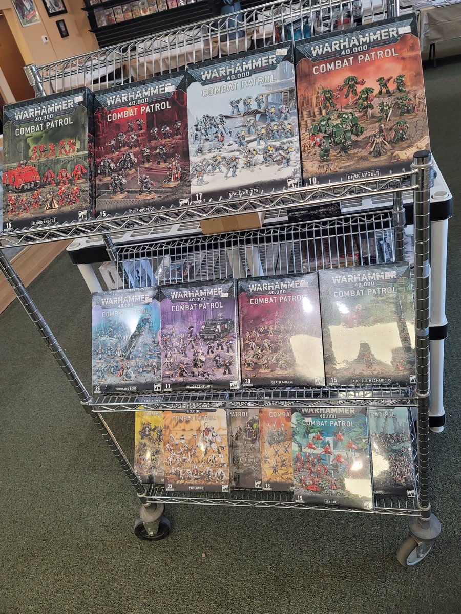 AdventurersGoA's tweet photo. Adventurers, we got in 1 of every combat patrol except for Sisters. Come on in before we sell out!
-Sincerely, Adventurers Guild of Amarillo https://t.co/K5iYnzDmiy