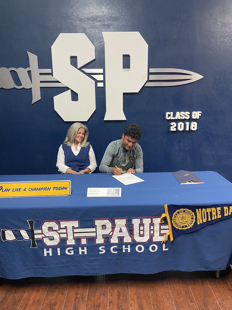 Today <a href="/Isaiahdunn22/">Isaiah Dunn</a> became the 6th Swordsmen this year to move on to continue his Athletic and Academic Career at the <a href="/NDFootball/">Notre Dame Football</a> We are very proud of you and all your accomplishments.
