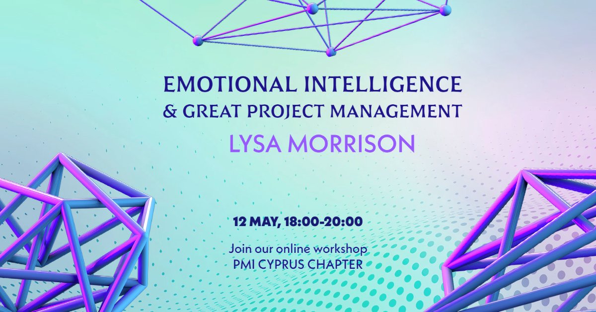 On May 12th at 18:00 we are excited to welcome <a href="/lysam8/">Lysa Morrison MBA</a> to present the online workshop "Emotional Intelligence &amp; Great Project Management".

For more information and free registration follow the below link:
pmi.org/.../emotional-…...