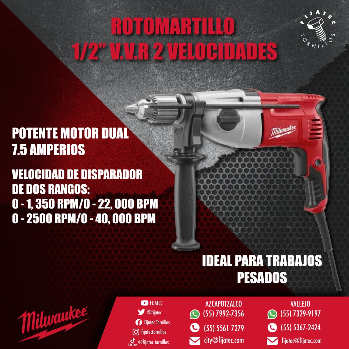 Fijatec's tweet photo. 🔨Consigue Este Poderoso Rotomartillo y Mucho Más en Cualquiera de Nuestras Sucursales:   
📍 Vallejo: https://t.co/4wsa8WMEpI     
📍 Azcapotzalco: https://t.co/wMYM5nPe60

#taladro #rotomartillo #construccion #ferreteria https://t.co/3lEWbCI6IK