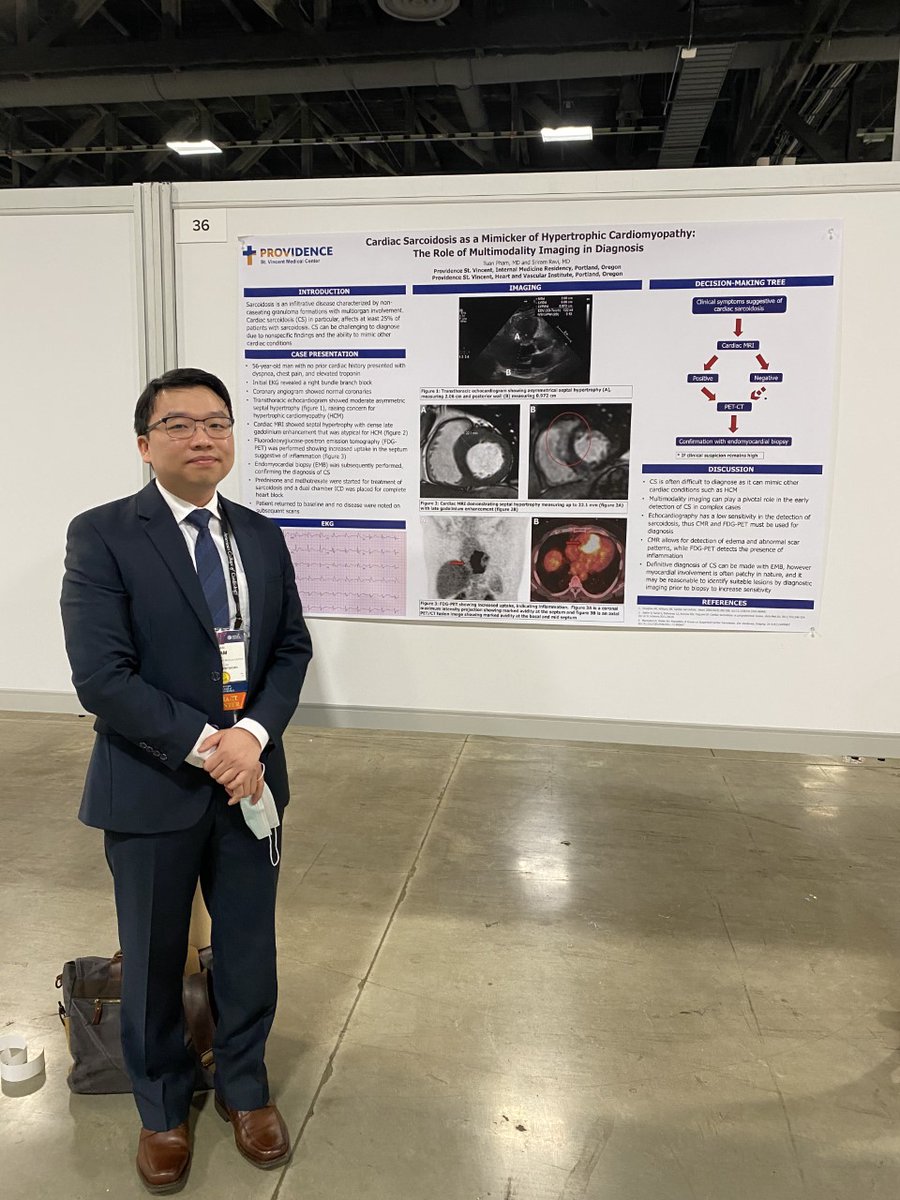 PSVIMResidency's tweet photo. The Great Mimicker, not Tuan Pham, but Cardiac Sarcoidosis, highlighted here in his presentation at the American College of Cardiology.  #AcademicTwitter #ACCinTouch #Cardiology https://t.co/TmHWxe2tnE