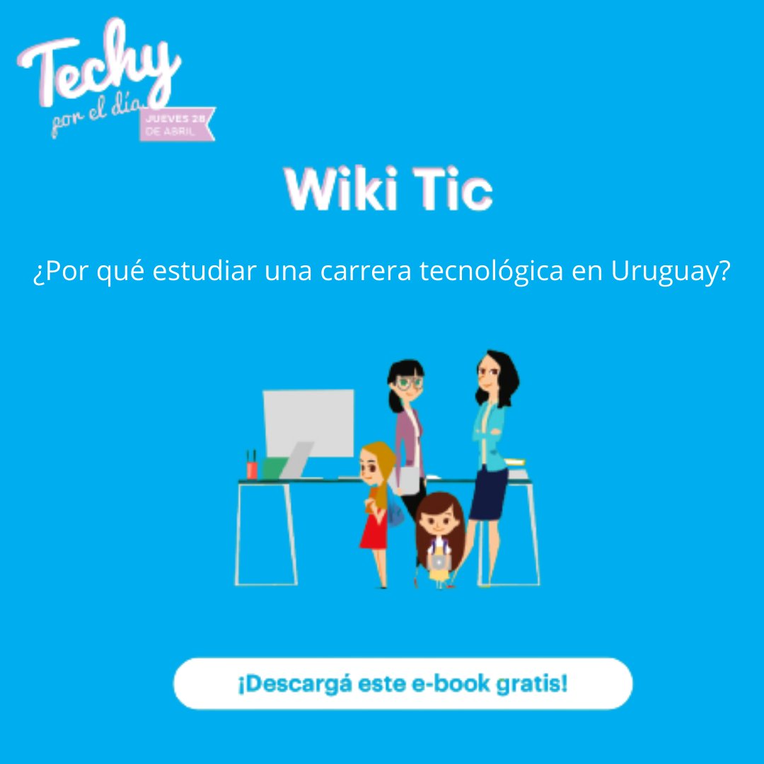 GXConsulting's tweet photo. ¡Nos sumamos a esta nueva edición de TECHY por un día! Desde GeneXus Consulting, celebramos el día de las niñas en el mundo IT. 
🗣️ Por eso, queremos invitarlas a descargarse nuestro Ebook gratuito: Todo lo que tenés que saber para navegar en el mundo de la tecnología en Uruguay. https://t.co/wY5E0ubYMs