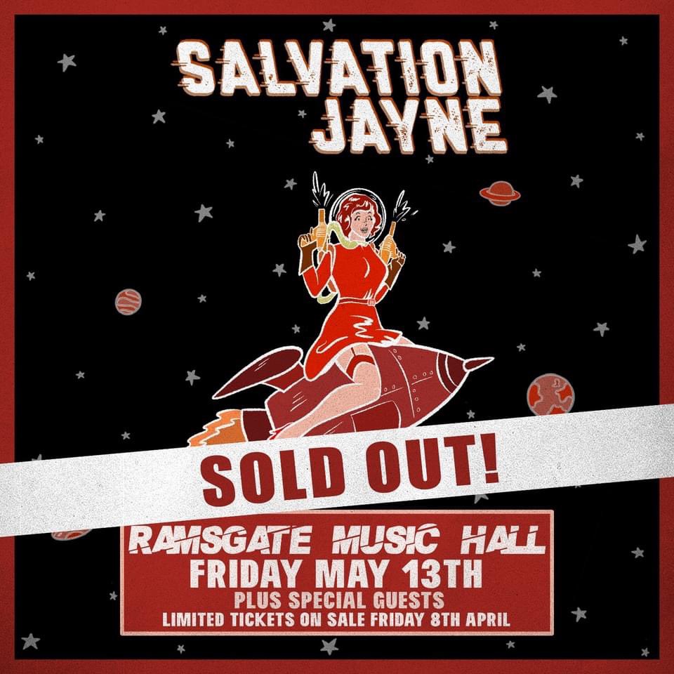 Salvation Jayne (@salvationjayne) on Twitter photo You did it, you sold out <a href="/RamsgateMH/">Ramsgate Music Hall</a> for us!
Thanks so much to everyone who bought tickets. Support to be announced soon, cannot wait to see you there! You did it, you sold out <a href="/RamsgateMH/">Ramsgate Music Hall</a> for us!
Thanks so much to everyone who bought tickets. Support to be announced soon, cannot wait to see you there!
