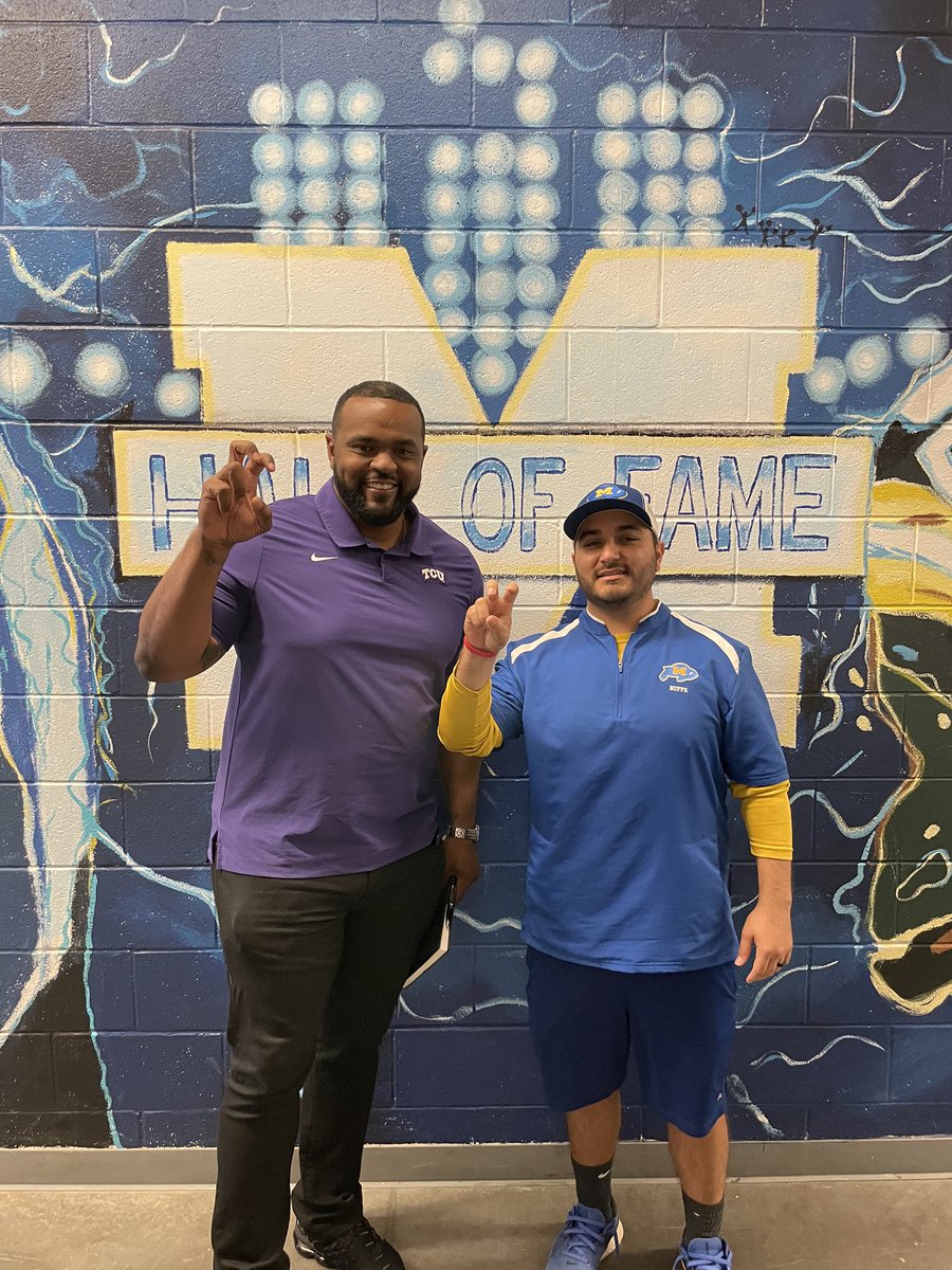 Had a great conversation with @_CoachJmac from @TCUFootball Appreciate you stopping by and checking in on our program. #GoBuffs #RecruitMilby
