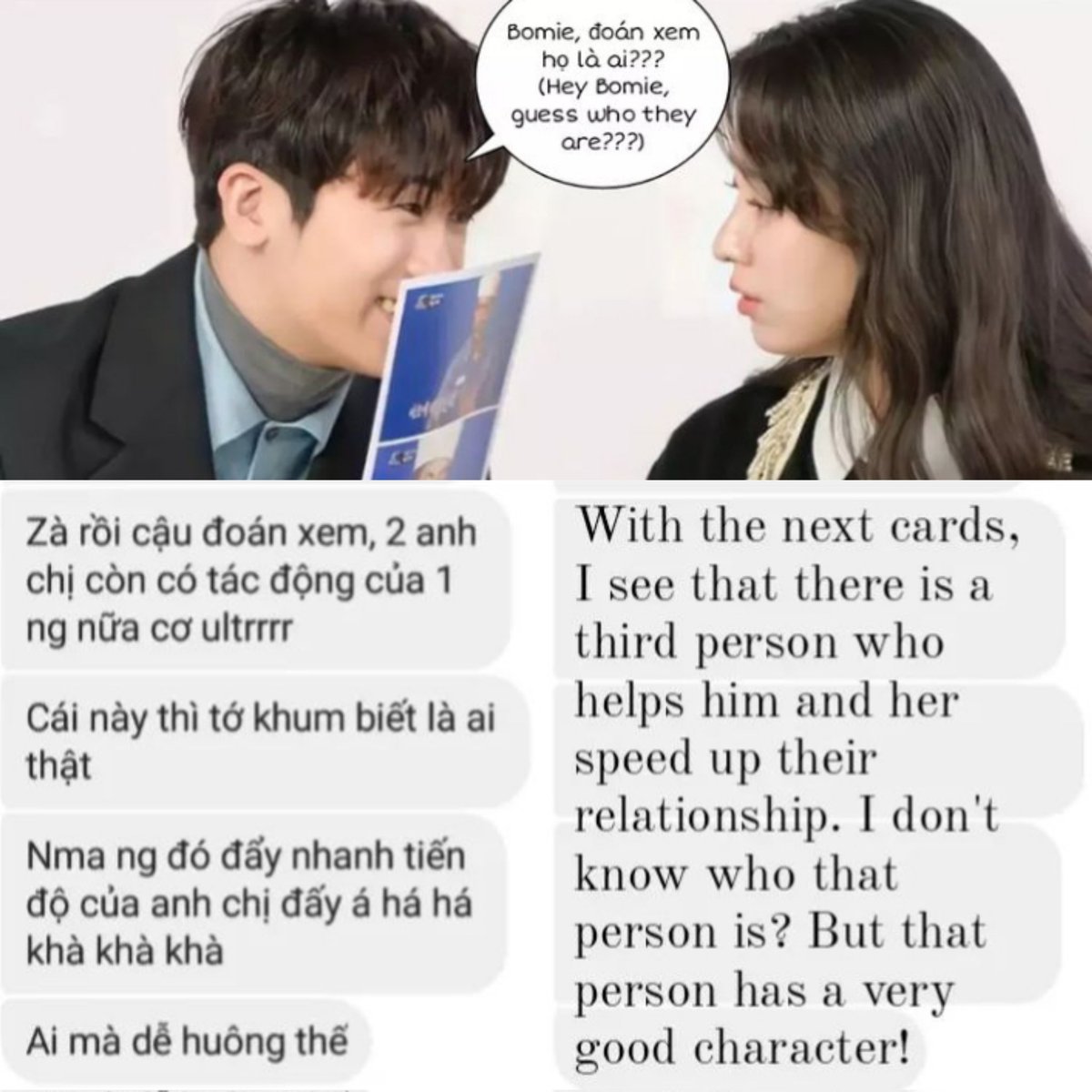 sikjoocouple's tweet photo. [Part 3 of the Tarot Series]
(*Category: WHO ARE THEY?*)
Do you remember the Big Hint that Joo's friends commented on her Instagram post by calling her "Bom ah...." like SOMEONE? So far we have understood why?!!
#한효주 #박형식 #ParkHyungSik #HanHyoJoo #sikjoocouple #tvN #TVING https://t.co/jYm3mPQu2a