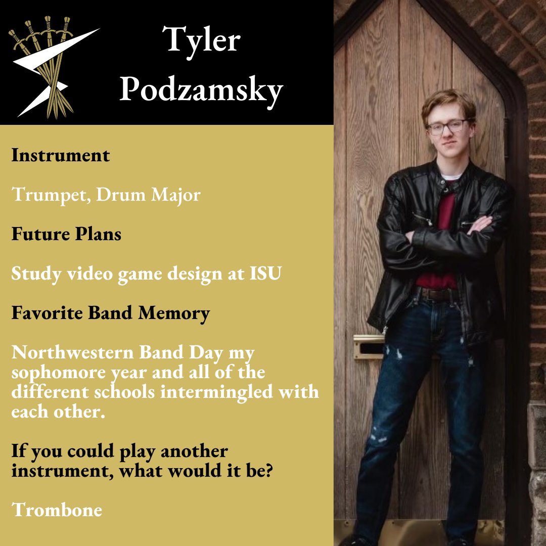 StreamwoodBands's tweet photo. We are very proud of the hard work, commitment, and dedication of all of our band seniors. We will be featuring them each individually through the rest of the school year.

Congratulations to Tyler Podzamsky! https://t.co/lXurP9x8Yz