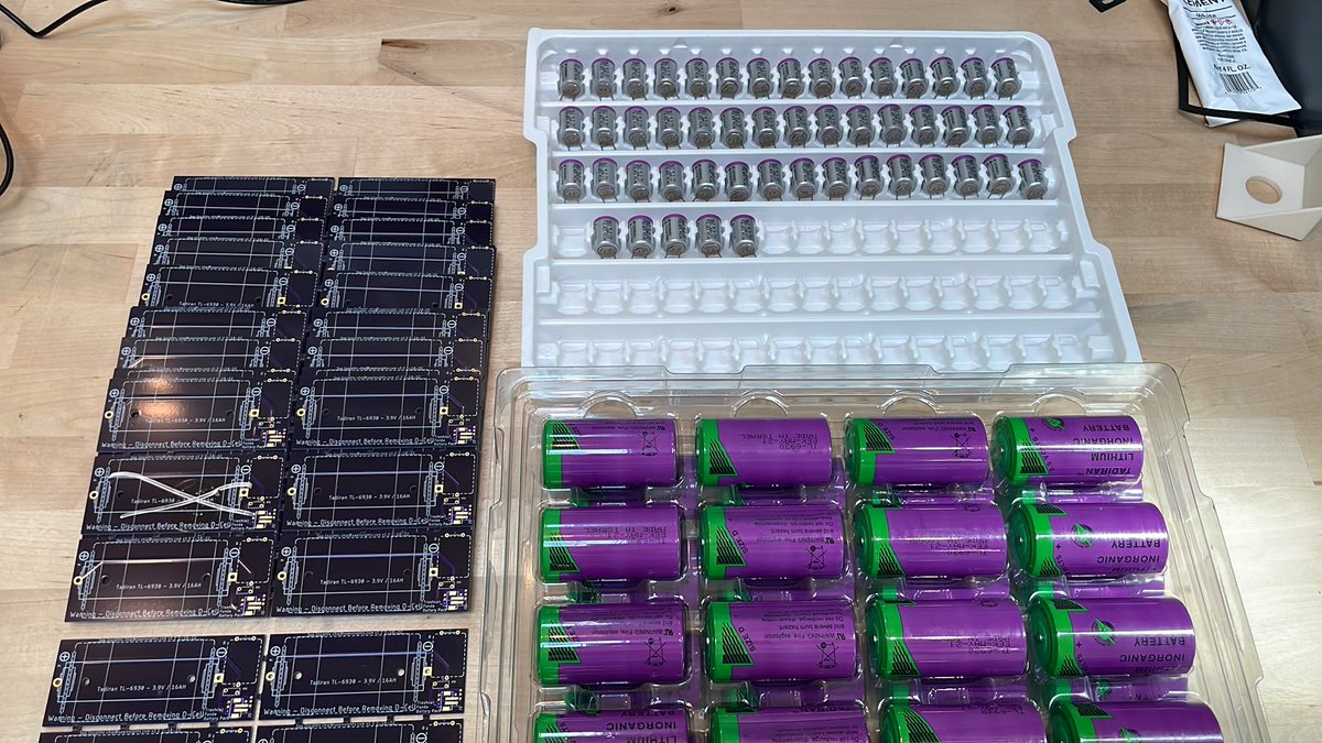 Charles McClelland (@chipmc86) on Twitter photo Building 1 year battery packs for a project where solar is not practical. Now I have some soldering to do… <a href="/oshpark/">OSH Park (@oshpark@fosstodon.org)</a>  <a href="/TadiranBat/">Tadiran Batteries</a> Building 1 year battery packs for a project where solar is not practical. Now I have some soldering to do… <a href="/oshpark/">OSH Park (@oshpark@fosstodon.org)</a>  <a href="/TadiranBat/">Tadiran Batteries</a>