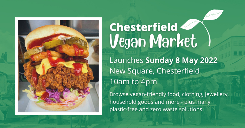 LinksCVS's tweet photo. Looking forward to welcoming the first Vegan Market to Chesterfield on 8th May. 
It promises to be a great day out with food, household goods, makeup and more! #veganmarket #communityevents #chesterfied https://t.co/THmYqnx53x