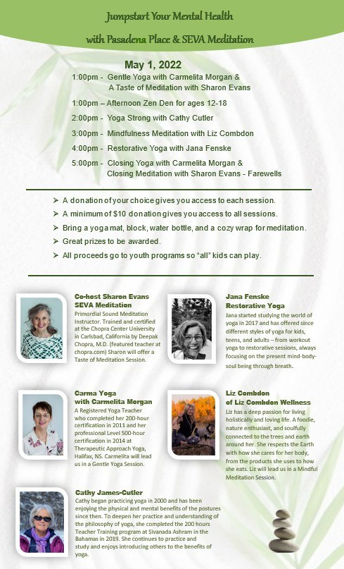 PasadenaPlace's tweet image. Happening this Sunday May 1st at Pasadena Place. We have adult yoga and meditation classes. We also have a Zen Den for any teenager or young adult that is new to meditation that would like more info/suggestions on mindfulness.