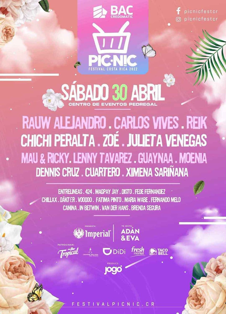 _elijahmusic's tweet photo. Este sábado cierro tarima de nacionales en @PicnicFestCR con @grupochillax https://t.co/RCZZ7dvqDe