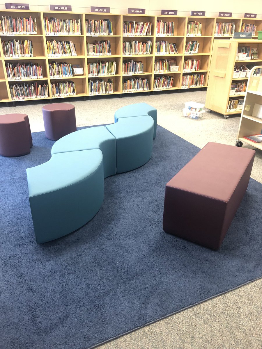 ShanMills's tweet photo. New furniture has arrived! Staff and students are excited about how moveable and comfortable it is. #rtla38 #mcneelylibrary #sd38LES https://t.co/2aE8VPYpQp