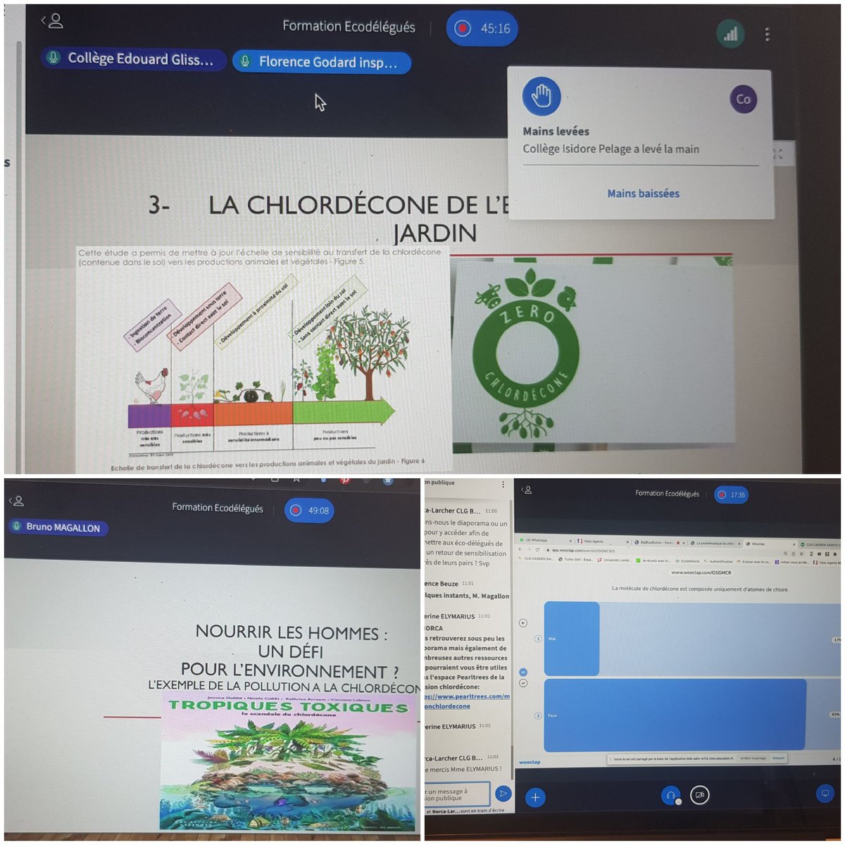 svtems's tweet photo. RDV 1/3 de la formation chlordécone des écodélegués @acmartinique. Une approche pluridisciplinaire : données scientifiques, analyse géographique de la problématique et interactivité @GODARDFLORENCE2
@SAcmartinique @EDDacMartinique @HGAcmartinique  #EDD #physiquechimie #SVT https://t.co/Ro4fCFpucq
