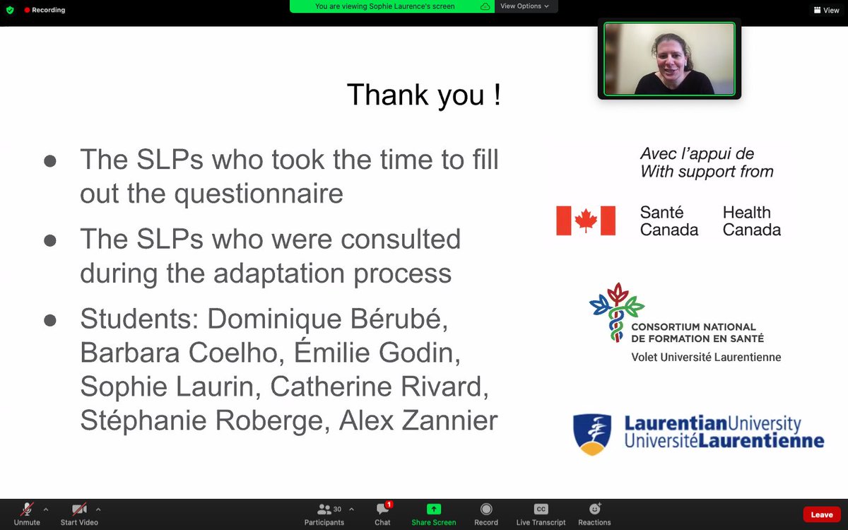 SLaurence11's tweet photo. Today, I had the opportunity to present the research I do with my students in the Orthophonie programs @LULorthoSLP at @LaurentianU 
Thank you @SAC_OAC for the organization of this great event! #SLP
Thanks to everyone who attended ☺️
Merci au @cnfsUL pour leur soutien incroyable! https://t.co/KvV7mNwuLt