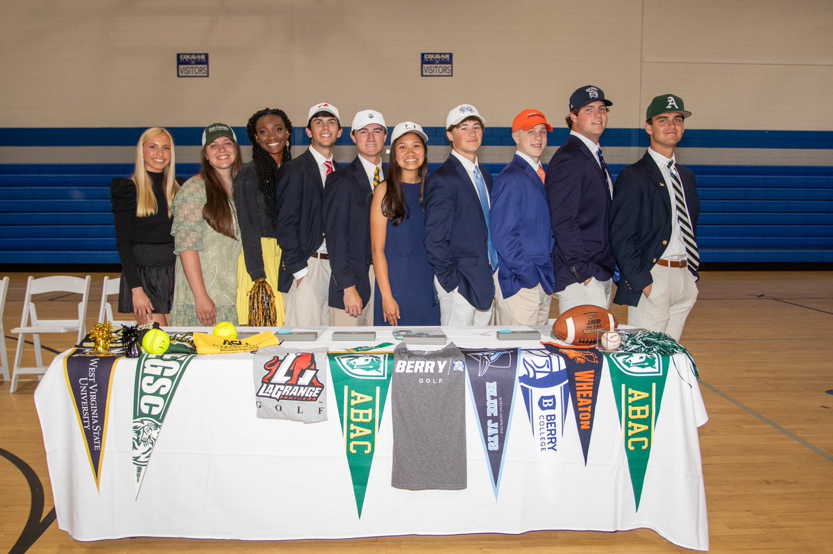 What a great day for 10 of our student athletes who have committed to play at the next level!! So proud of you all! #brookstonecougarnation #hardworkpaysoff