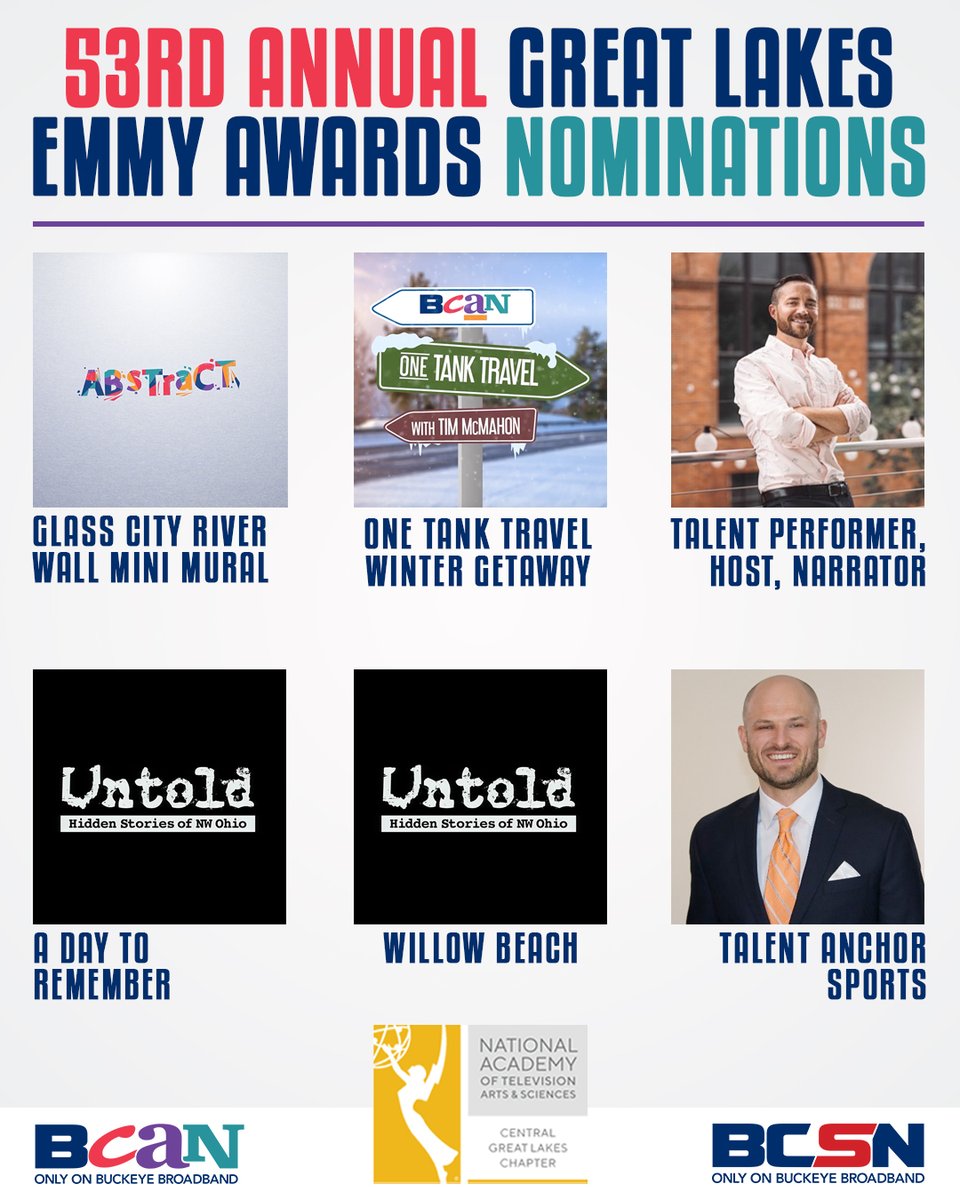 We've been Nominated for the 53rd Annual <a href="/GreatLakesEmmys/">NATAS Central Great Lakes Chapter</a> Awards! 🏆

𝗖𝗼𝗻𝗴𝗿𝗮𝘁𝘂𝗹𝗮𝘁𝗶𝗼𝗻𝘀 to all the incredibly hard working talent who have been recognized! 👏

Learn more about the nominees... 👇