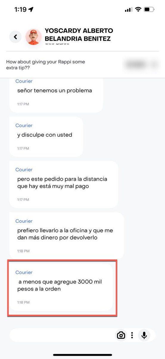 roger8849's tweet photo. Para #Rappi #RappiExtorsion no basta con pagar Rappi Prime + Tarifas de servicio en los restaurantes + propina. Sino que ahora te extorsionan con la propina. https://t.co/DCX0jknT50