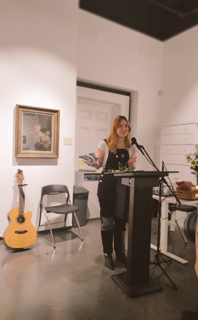 WaterfordDay's tweet photo. @DemiAnter reading @TheWaxedLemon Ekphrasis' @PoetryDay_IRL at our beautiful Gallery of Art @QuarterCultural 

@poetryireland @WaterfordCounci https://t.co/MnpzDmFIcQ