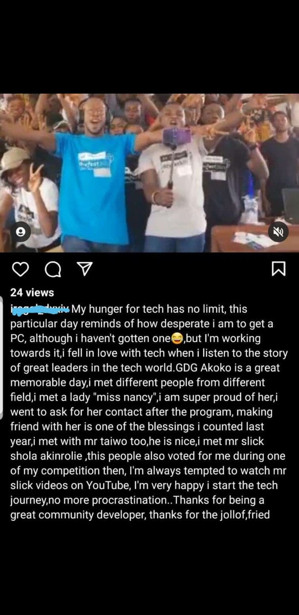 A few days ago, I got tagged in amazing feedback, that evolved from the impact we have created with my amazing team at <a href="/GdgAkoko/">GDG Akoko #devfest2024. December 7th 🎉🎉🎉🎉</a> <a href="/wtmakoko/">WomenTechMakers Akoko</a>
We would love to see more.

You can be part of IWD Akoko, another awesome moment to empower and celebrate women in tech. <a href="/googledevgroups/">Google Developer Groups</a>