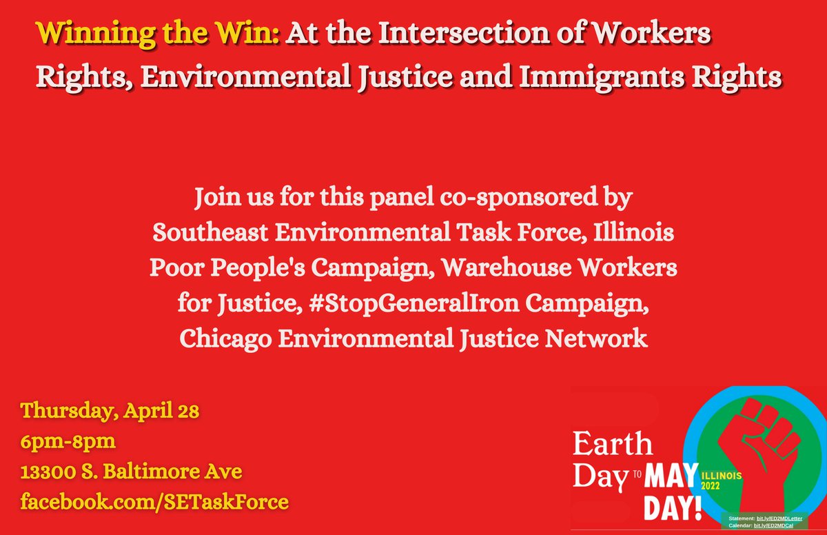 WarehouseWorker's tweet photo. Hard won local fights like #StopGeneral Iron Campaign give us the hope to keep fighting for the communities we all deserve in Chicago, nationally and globally.
Join us for a panel to celebrate that win and discuss what's needed to keep our movements interconnected and moving. https://t.co/NPKaQNNKI3