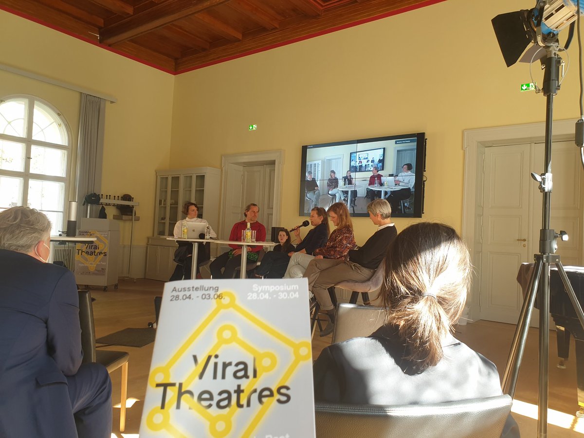 CyberRaeuber's tweet photo. At #viraltheatres in Berlin: pandemic past & hybrid futures.
Lot's of theatre experts talking about what happened in #digitaltheatre during the past 2 years, and what might happen tomorrow.
(basically #TheaterUndNetz...)
https://t.co/ZU81QnU3o9 https://t.co/sySGwN4nrV