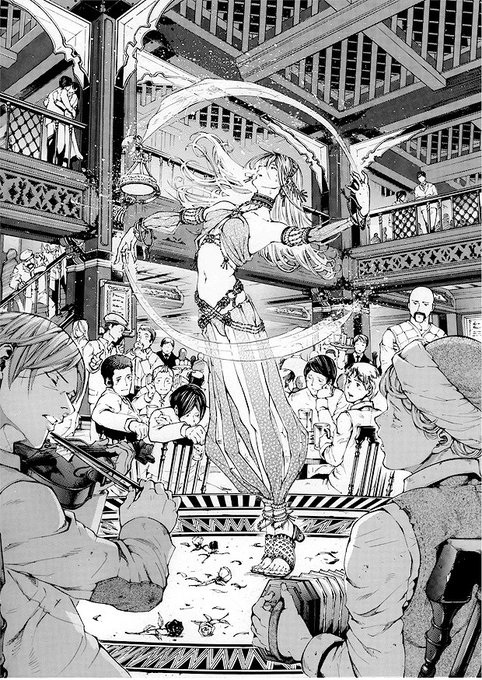 ガチで古い奴丸ペン、インク、スクリーントーン、定規etc.…100%全てアナログ道具のみで描いてた頃。カケアミも人力で自由自在に濃淡を表現できた。今絶対無理w #古いけど今も好きな自分の絵 